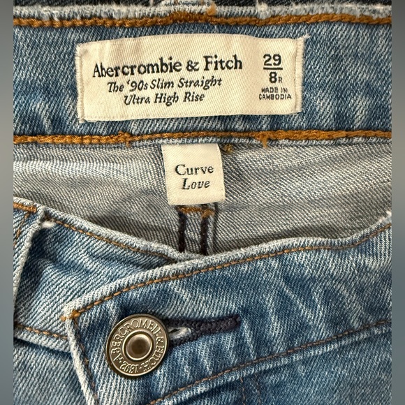 Abercrombie & Fitch Curve Love Ultra High Rise 90s Slim Straight Jean, sz. 29/8r - Picture 10 of 10